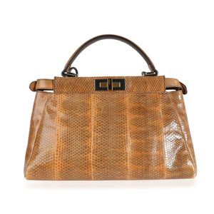Fendi Brown Water Snake Small Peekaboo Bag